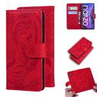 For OPPO Realme V5 5G Tiger Embossing Pattern Horizontal Flip Leather Case with Holder & Card Slots & Wallet(Red) - 1