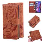 For OPPO Realme V5 5G Tiger Embossing Pattern Horizontal Flip Leather Case with Holder & Card Slots & Wallet(Brown) - 1