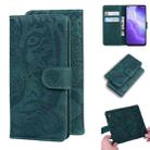 For OPPO Reno 5 4G / Reno 5 5G Tiger Embossing Pattern Horizontal Flip Leather Case with Holder & Card Slots & Wallet(Green) - 1