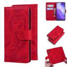 For OPPO Reno5 K / Find X3 Lite Tiger Embossing Pattern Horizontal Flip Leather Case with Holder & Card Slots & Wallet(Red) - 1