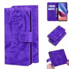 For Xiaomi Redmi K40 / K40 Pro / Poco F3 Tiger Embossing Pattern Horizontal Flip Leather Case with Holder & Card Slots & Wallet(Purple) - 1