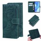 For Xiaomi Mi 11 Lite Tiger Embossing Pattern Horizontal Flip Leather Case with Holder & Card Slots & Wallet(Green) - 1