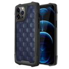 For iPhone 12 Pro Max 3D Embossed PU + PC + TPU Skidproof Shockproof Case(Blue) - 1