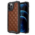 For iPhone 12 / 12 Pro 3D Embossed PU + PC + TPU Skidproof Shockproof Case(Brown) - 1