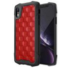 For iPhone XR 3D Embossed PU + PC + TPU Skidproof Shockproof Case(Red) - 1