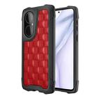 For Huawei P50 3D Embossed PU + PC + TPU Skidproof Shockproof Case(Red) - 1