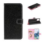 For Xiaomi Redmi Note 10 Pro Glitter Powder Horizontal Flip Leather Case with Card Slots & Holder & Photo Frame & Wallet(Black) - 1