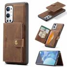 For OnePlus 9 Pro JEEHOOD Retro Magnetic Detachable Protective Case with Wallet & Card Slot & Holder(Brown) - 1