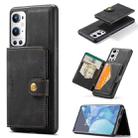 For OnePlus 9 Pro JEEHOOD Retro Magnetic Detachable Protective Case with Wallet & Card Slot & Holder(Black) - 1