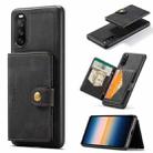 For Sony Xperia 10 III JEEHOOD Retro Magnetic Detachable Protective Case with Wallet & Card Slot & Holder(Black) - 1