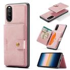 For Sony Xperia 10 III JEEHOOD Retro Magnetic Detachable Protective Case with Wallet & Card Slot & Holder(Pink) - 1