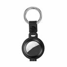 Shockproof Anti-scratch Aluminum Alloy Case Cover with Keychain Ring Loop For AirTag(Black Obsidian) - 1