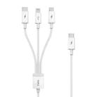 TOTUDESIGN B3B-008 Glory Series 3 in 1 2.4A USB-C / Type-C to 8 Pin + Micro USB + USB-C / Type-C Multifunction Fast Charging Cable, Length: 1.2m - 1