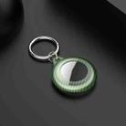 Shockproof Anti-scratch Carbon Fiber Protective Case Cover with Keychain Ring Loop For AirTag(Green) - 1