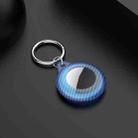 Shockproof Anti-scratch Carbon Fiber Protective Case Cover with Keychain Ring Loop For AirTag(Blue) - 1