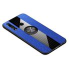 For Huawei Enjoy 9s XINLI Stitching Cloth Textue Shockproof TPU Protective Case with Ring Holder(Blue) - 1