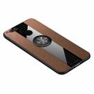 For Huawei Honor 7X XINLI Stitching Cloth Textue Shockproof TPU Protective Case with Ring Holder(Brown) - 1