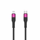 TOTUDESIGN BPD-005 Dyson Series USB-C / Type-C to 8 Pin PD Fast Silicone Data Cable for iPhone, iPad, Length: 1.2m(Purple Red) - 1