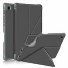 For Samsung Galaxy Tab A7 Lite 8.7 T220 / T225 Cloth Texture Multi-folding Horizontal Flip PU Leather Shockproof Case with Holder(Grey) - 1