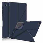 For Samsung Galaxy Tab A7 Lite 8.7 T220 / T225 Cloth Texture Multi-folding Horizontal Flip PU Leather Shockproof Case with Holder(Dark Blue) - 1