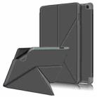 For Amazon Kindle Fire HD 10 / 10 Plus 2021 Cloth Texture Multi-folding Horizontal Flip PU Leather Shockproof Case with Holder(Grey) - 1