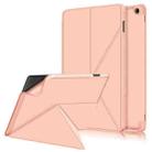 For Amazon Kindle Fire HD 10 / 10 Plus 2021 Cloth Texture Multi-folding Horizontal Flip PU Leather Shockproof Case with Holder(Rose Gold) - 1