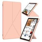 For Amazon Kindle Fire HD 10 / 10 Plus 2021 Cloth Texture Multi-folding Horizontal Flip PU Leather Shockproof Case with Holder(Rose Gold) - 2