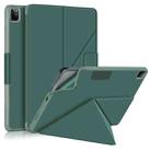 For iPad Pro 12.9 2022 / 2021 Multi-folding Horizontal Flip PU Leather Shockproof Tablet Case with Holder & Sleep / Wake-up Function(Dark Green) - 1