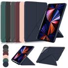 For iPad Pro 12.9 2022 / 2021 Multi-folding Horizontal Flip PU Leather Shockproof Tablet Case with Holder & Sleep / Wake-up Function (Dark Blue) - 8