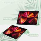 For iPad Pro 11 2022 / 2021 / 2020 / 2018 Three-folding Acrylic TPU + PU Leather Horizontal Flip Tablet Case with Holder & Pen Slot & Sleep / Wake-up Function(Mint Green) - 3