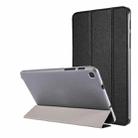 Silk Texture Three-fold Horizontal Flip Leather Case with Holder For Samsung Galaxy Tab A7 Lite 8.7 T220 / T225(Black) - 1