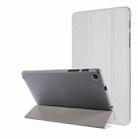 Silk Texture Three-fold Horizontal Flip Leather Case with Holder For Samsung Galaxy Tab A7 Lite 8.7 T220 / T225(White) - 1