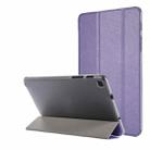 Silk Texture Three-fold Horizontal Flip Leather Case with Holder For Samsung Galaxy Tab A7 Lite 8.7 T220 / T225(Purple) - 1