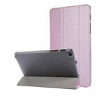 Silk Texture Three-fold Horizontal Flip Leather Case with Holder For Samsung Galaxy Tab A7 Lite 8.7 T220 / T225(Pink) - 1