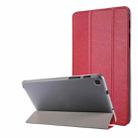 Silk Texture Three-fold Horizontal Flip Leather Case with Holder For Samsung Galaxy Tab A7 Lite 8.7 T220 / T225(Red) - 1