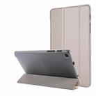 Silk Texture Three-fold Horizontal Flip Leather Case with Holder For Samsung Galaxy Tab A7 Lite 8.7 T220 / T225(Gold) - 1