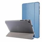 Silk Texture Three-fold Horizontal Flip Leather Case with Holder For Samsung Galaxy Tab A7 Lite 8.7 T220 / T225(Blue) - 1