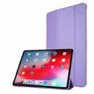 For iPad Pro 12.9 2022 / 2021 Silk Texture Three-fold Horizontal Flip Leather Tablet Case with Holder & Pen Slot(Purple) - 1