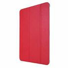 For iPad Pro 12.9 2022 / 2021 Silk Texture Three-fold Horizontal Flip Leather Tablet Case with Holder & Pen Slot(Red) - 2