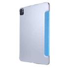 For iPad Pro 11 2022 / 2021 Silk Texture Three-fold Horizontal Flip Leather Tablet Case with Holder & Pen Slot(Sky Blue) - 3