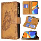 For Xiaomi Redmi 9C Flying Butterfly Embossing Pattern Zipper Horizontal Flip Leather Case with Holder & Card Slots & Wallet(Brown) - 1