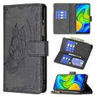 For Xiaomi Redmi Note 9 Flying Butterfly Embossing Pattern Zipper Horizontal Flip Leather Case with Holder & Card Slots & Wallet(Black) - 1