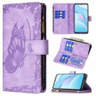 For Xiaomi Mi 10T Lite 5G Flying Butterfly Embossing Pattern Zipper Horizontal Flip Leather Case with Holder & Card Slots & Wallet(Purple) - 1