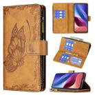 For Xiaomi Mi 11i/Poco F3/Redmi K40 Flying Butterfly Embossing Pattern Zipper Horizontal Flip Leather Case with Holder & Card Slots & Wallet(Brown) - 1