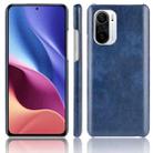 For Xiaomi Redmi K40 / K40 Pro / Poco F3 Shockproof Litchi Texture PC + PU Case(Blue) - 1