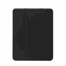 For iPad Pro 11 2022 / 2021 Three-folding Electric Pressed Skin Texture Horizontal Flip Shockproof Transparent TPU + PU Leather Tablet Case with Holder & Pen Slot & Sleep / Wake-up Function(Black) - 2