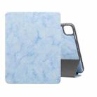 For iPad Pro 11 2022 / 2021 Marble Texture Horizontal Flip Leather Tablet Case with Three-folding Holder & Sleep / Wake-up Function(Blue) - 1