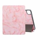 For iPad Pro 11 2022 / 2021 Marble Texture Horizontal Flip Leather Tablet Case with Three-folding Holder & Sleep / Wake-up Function(Pink) - 1