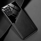 For OPPO F19 Pro / A94 4G All-inclusive Leather + Organic Glass Protective Case with Metal Iron Sheet(Black) - 1