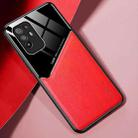 For OPPO F19 Pro+ 5G / A95 All-inclusive Leather + Organic Glass Protective Case with Metal Iron Sheet(Red) - 1